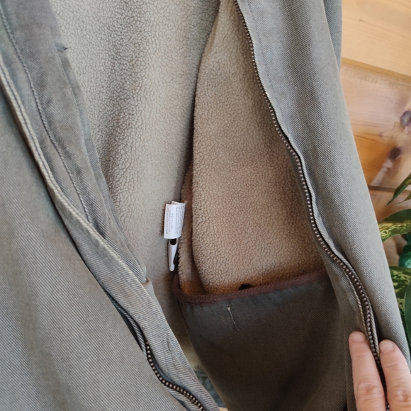 Woolrich 💙 Dorrington Twill Sherpa Lined Barn Trucker Jacket Dark Shale Coat XL - Picture 3 of 12